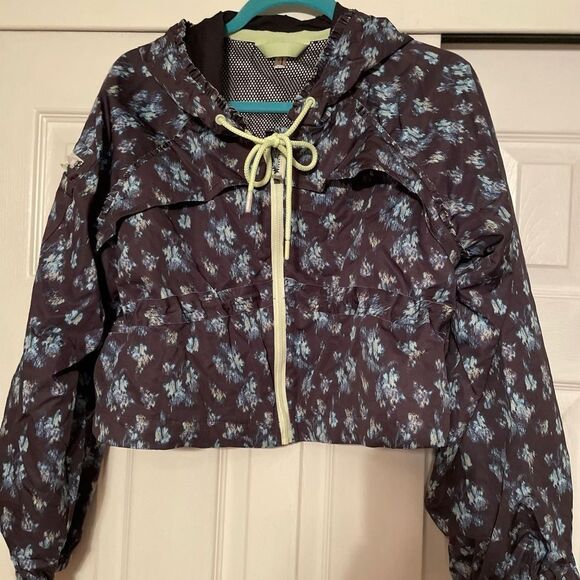 Free People Movement floral  windbreaker with hood jacket and pants set size L - Picture 8 of 13
